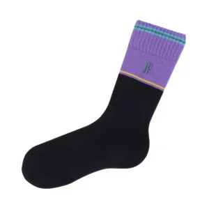 Accessories^Fluevog Shoes Citta Vog Socks | Thick Colourblock Sock Black/Lavender