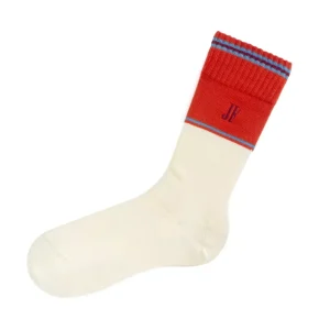 Accessories^Fluevog Shoes Citta Vog Socks | Thick Colourblock Sock Cream/Red