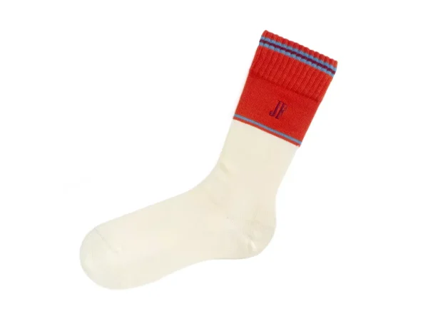 Accessories^Fluevog Shoes Citta Vog Socks | Thick Colourblock Sock Cream/Red