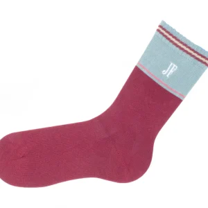 Accessories^Fluevog Shoes Citta Vog Socks | Thick Colourblock Sock Burgundy/Blue