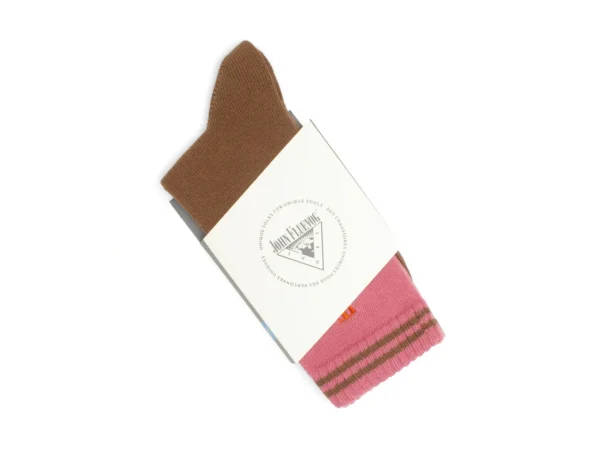 Men's^Fluevog Shoes Citta Vog Socks | Thick Colourblock Sock Pink/Brown