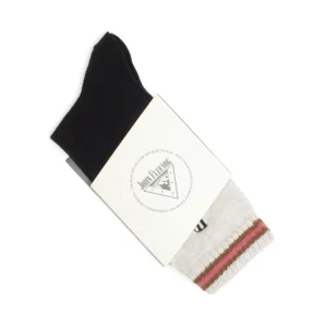 Men's^Fluevog Shoes Citta Vog Socks | Thick Colourblock Sock Black/Beige