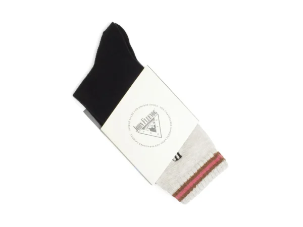 Men's^Fluevog Shoes Citta Vog Socks | Thick Colourblock Sock Black/Beige
