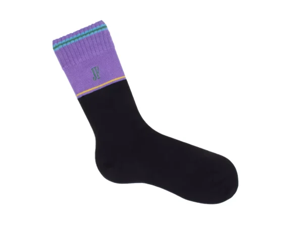 Accessories^Fluevog Shoes Citta Vog Socks | Thick Colourblock Sock Black/Lavender