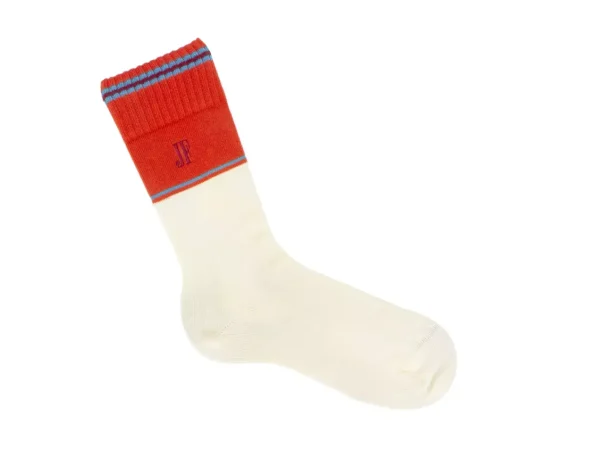 Accessories^Fluevog Shoes Citta Vog Socks | Thick Colourblock Sock Cream/Red