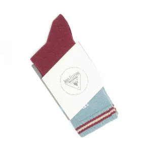 Accessories^Fluevog Shoes Citta Vog Socks | Thick Colourblock Sock Burgundy/Blue