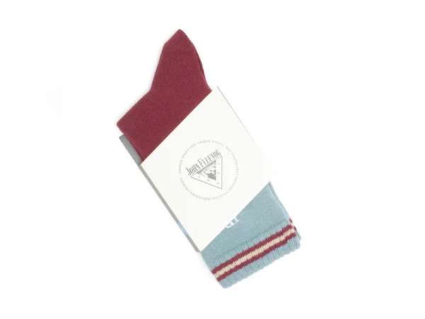 Accessories^Fluevog Shoes Citta Vog Socks | Thick Colourblock Sock Burgundy/Blue
