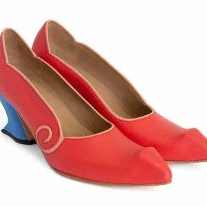 Women's^Fluevog Shoes Clara | Leather Swirl Pump Red
