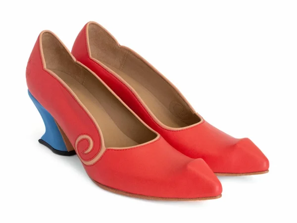 Women's^Fluevog Shoes Clara | Leather Swirl Pump Red