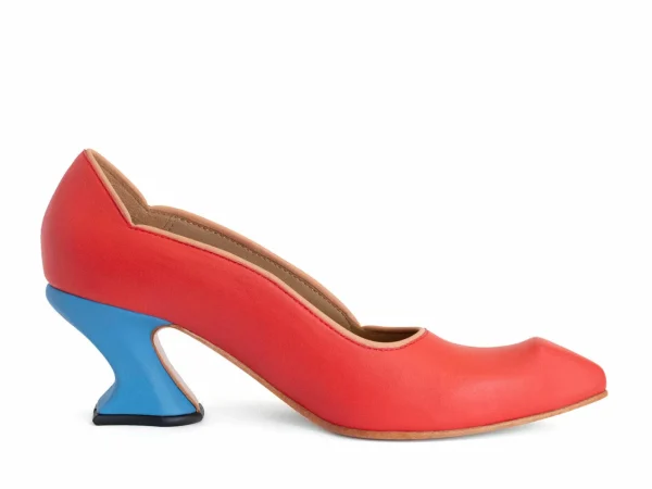 Women's^Fluevog Shoes Clara | Leather Swirl Pump Red
