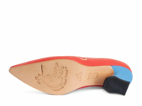 Women's^Fluevog Shoes Clara | Leather Swirl Pump Red