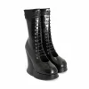 Women's^Fluevog Shoes Corset Boot | Lace-Up Corset Boot Black