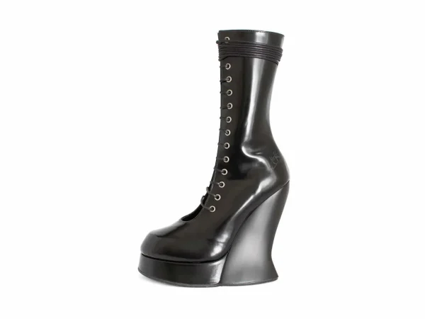 Men's^Fluevog Shoes Corset Boot | Lace-Up Corset Boot Black
