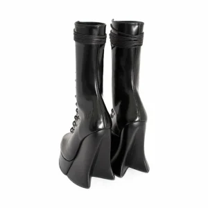 Men's^Fluevog Shoes Corset Boot | Lace-Up Corset Boot Black