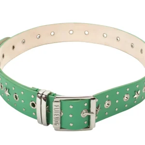 Accessories^Fluevog Shoes Croft Belt | Star-Studded Leather Belt Green