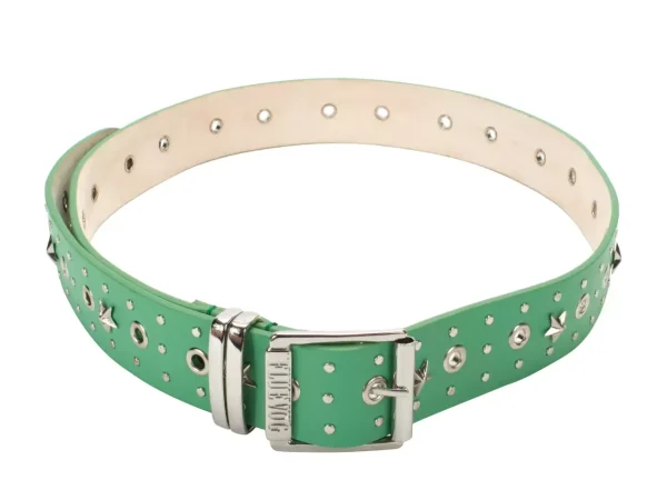 Accessories^Fluevog Shoes Croft Belt | Star-Studded Leather Belt Green