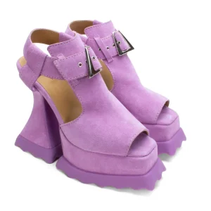 Women's^Fluevog Shoes Daisy | T-Strap Platform Heel Purple