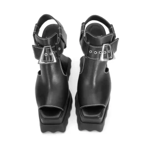 Women's^Fluevog Shoes Daisy | T-Strap Platform Heel Black
