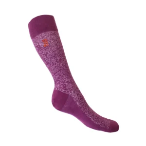 Accessories^Fluevog Shoes Dango Vog Socks | Paisley Knit Sock Purple/White