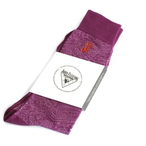 Accessories^Fluevog Shoes Dango Vog Socks | Paisley Knit Sock Purple/White