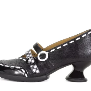 Women's^Fluevog Shoes Decisive | Double-Strap Mary Jane Black/White