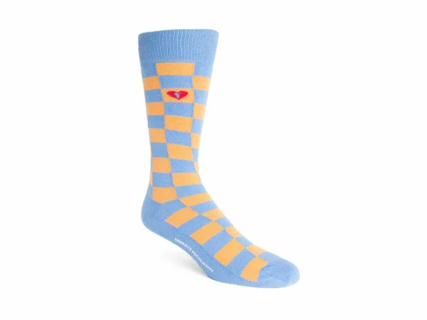 Accessories^Fluevog Shoes Diego Vog Socks | Checkered Sock Orange/Blue