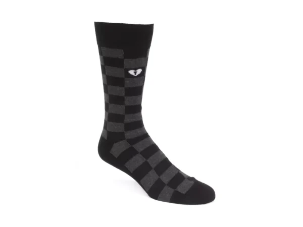 Men's^Fluevog Shoes Diego Vog Socks | Checkered Sock Black/Grey