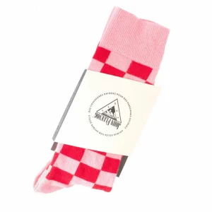 Accessories^Fluevog Shoes Diego Vog Socks | Checkered Sock Pink/Red
