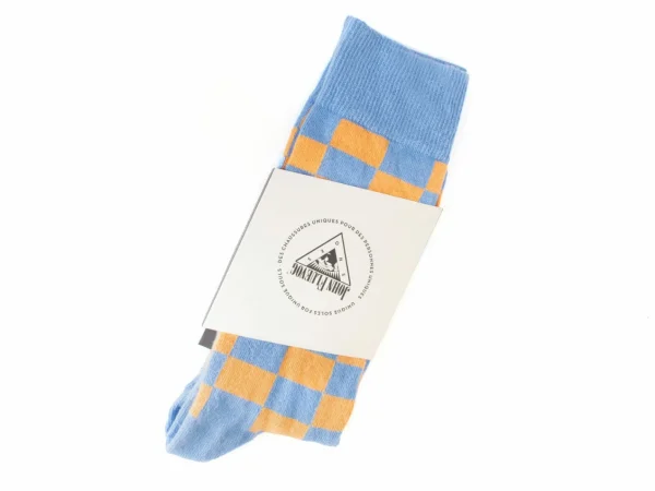 Accessories^Fluevog Shoes Diego Vog Socks | Checkered Sock Orange/Blue