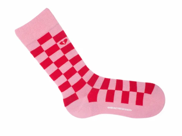 Accessories^Fluevog Shoes Diego Vog Socks | Checkered Sock Pink/Red