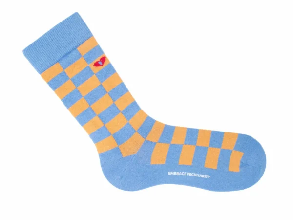 Accessories^Fluevog Shoes Diego Vog Socks | Checkered Sock Orange/Blue