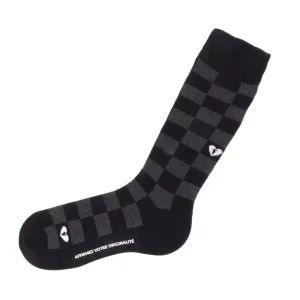 Men's^Fluevog Shoes Diego Vog Socks | Checkered Sock Black/Grey