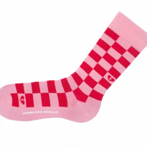 Accessories^Fluevog Shoes Diego Vog Socks | Checkered Sock Pink/Red