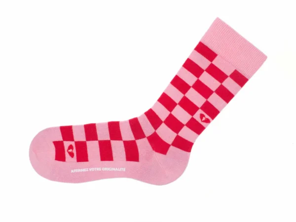 Accessories^Fluevog Shoes Diego Vog Socks | Checkered Sock Pink/Red