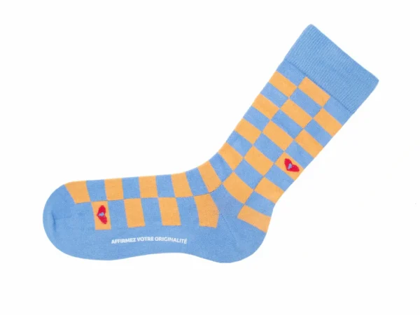 Accessories^Fluevog Shoes Diego Vog Socks | Checkered Sock Orange/Blue