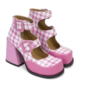 Women's^Fluevog Shoes Dionna | Double-Strap Shoe Pink/White