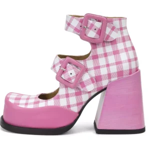 Women's^Fluevog Shoes Dionna | Double-Strap Shoe Pink/White