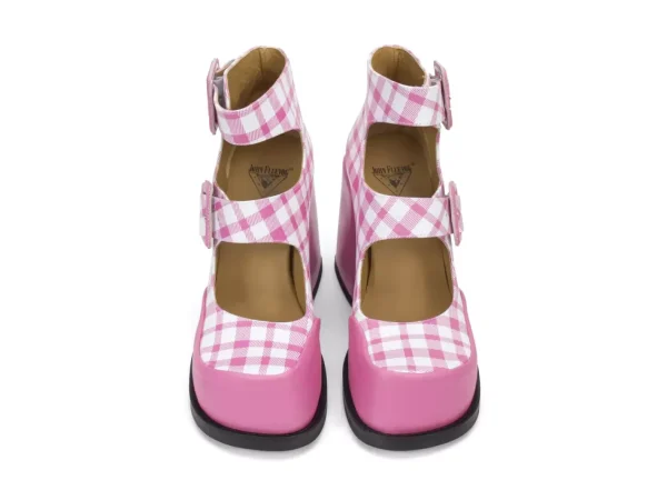 Women's^Fluevog Shoes Dionna | Double-Strap Shoe Pink/White