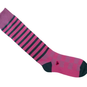 Accessories^Fluevog Shoes Domino Vog Socks | Striped And Checkered Sock Pink/Blue
