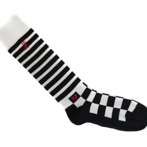 Accessories^Fluevog Shoes Domino Vog Socks | Striped And Checkered Sock Black/White