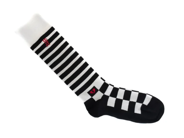 Accessories^Fluevog Shoes Domino Vog Socks | Striped And Checkered Sock Black/White