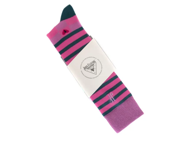 Accessories^Fluevog Shoes Domino Vog Socks | Striped And Checkered Sock Pink/Blue