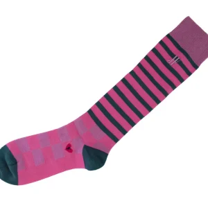 Accessories^Fluevog Shoes Domino Vog Socks | Striped And Checkered Sock Pink/Blue