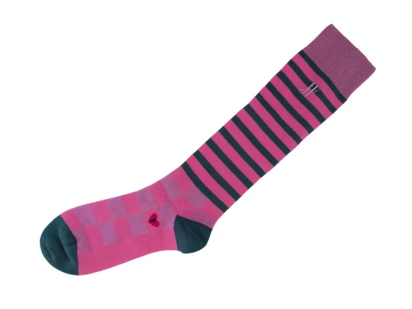 Accessories^Fluevog Shoes Domino Vog Socks | Striped And Checkered Sock Pink/Blue