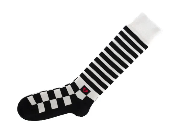 Accessories^Fluevog Shoes Domino Vog Socks | Striped And Checkered Sock Black/White