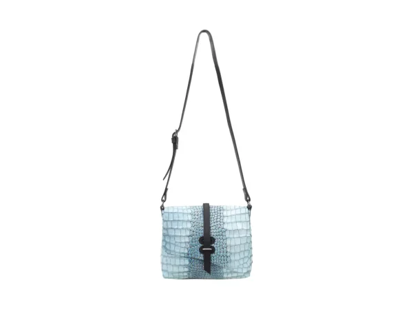 Accessories^Fluevog Shoes Donna | Leather Crossbody Bag Blue Croc
