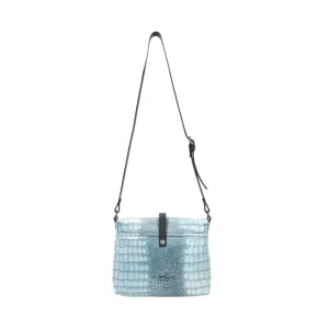 Accessories^Fluevog Shoes Donna | Leather Crossbody Bag Blue Croc