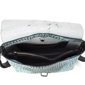 Accessories^Fluevog Shoes Donna | Leather Crossbody Bag Blue Croc