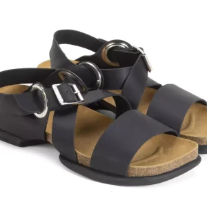 Women's^Fluevog Shoes Earley | Leather Strap Sandal Black