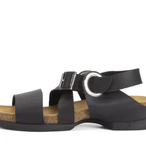 Women's^Fluevog Shoes Earley | Leather Strap Sandal Black